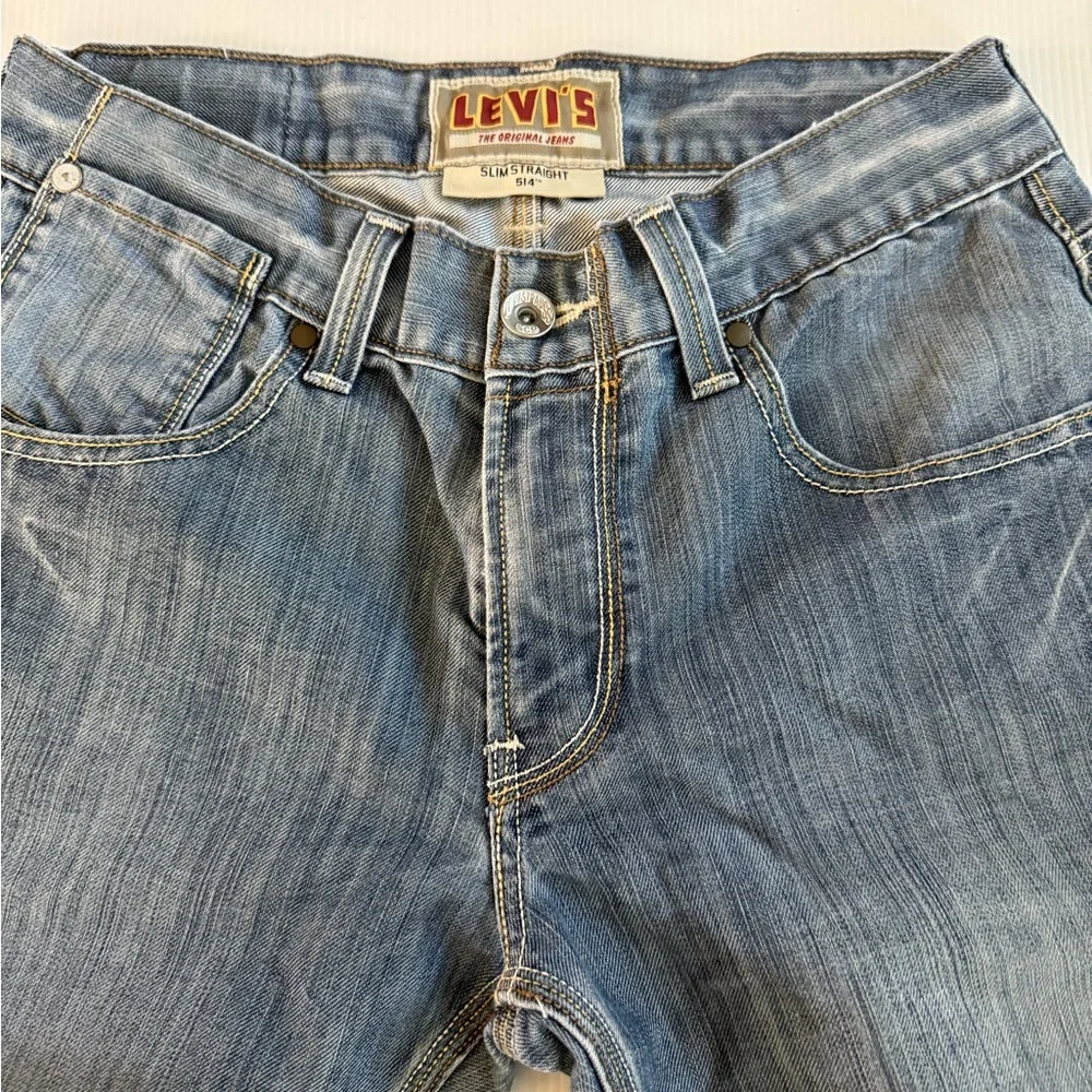 Levi’s 514 Jeans Mens 31‎ x 32 Blue Slim Straight Flap Pocket Denim